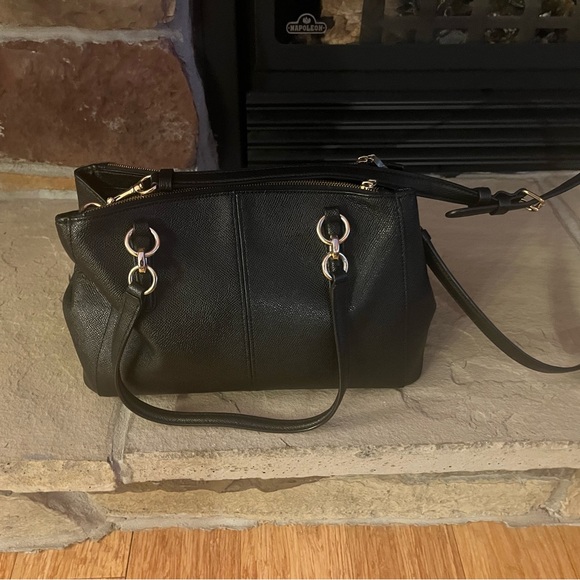 Coach Black Leather Christie Carryall Bag EUC - Picture 3 of 12